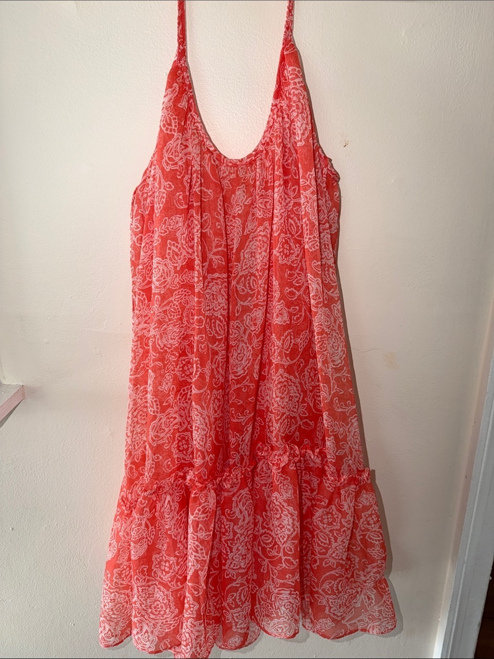 Misa Los Angeles Coral Paisley Slip Mini Dress